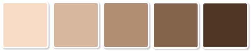 Skin shades from light to dark